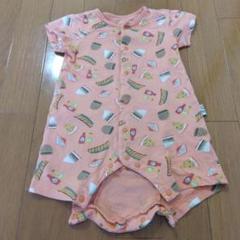 BREEZE　ベビー服　ロンパース　80サイズ　ハンバーガー柄　オレンジ