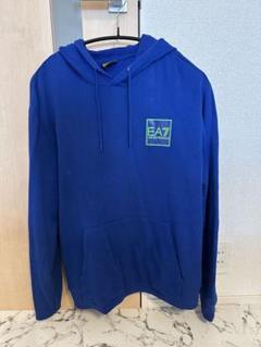 美品 EA7 エンポリオアルマー二 フード付きパーカー 青 ブルー XL