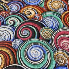 USAコットン生地ケイフファセット⭐️ Spiral Shells⭐️ダーク系