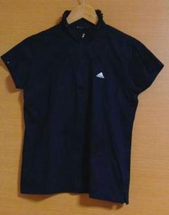 【超美品】adidas フリル付き ブラック レディース半袖シャツ L