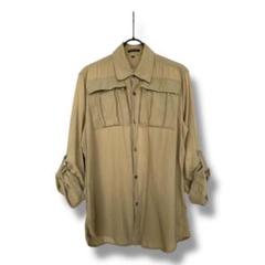 新品タグ付Ann Demeulemeester プリントシルクミリタリーシャツ
