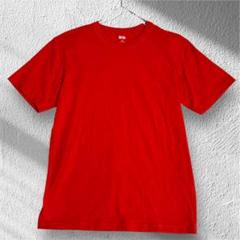 ユニクロU クルーネックTシャツ メンズM 赤 414351 定番人気