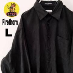 usa古着 Firethorn　長袖ボタンシャツL　ブラック