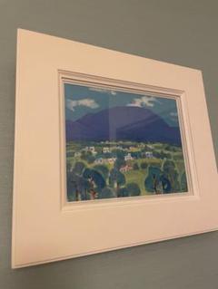風景画 白いフレーム付 絵画 1990年】「初夏の山麓」ichiro.T 風景画 - メルカリ