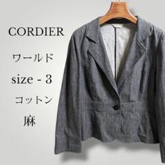【11】コルディア ワンボタン長袖テーラードジャケット コットン 麻 リネン