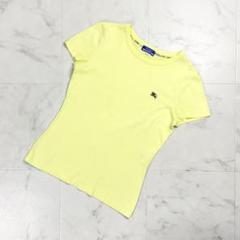 バーバリーブルーレーベル ロゴ刺繍半袖Tシャツ イエロー サイズ38*ED179