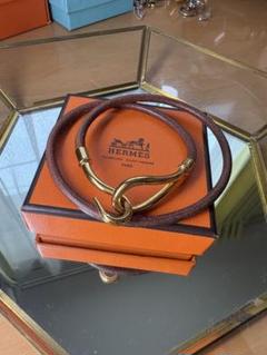 良品　HERMES エルメス　ジャンボ　ゴールド金具　ブレスレット　箱付き HERMES エルメス ジャンボ レザー ゴールド金具 ブレスレット 箱付き