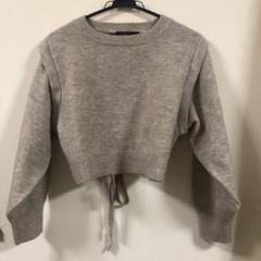 BACKあきクロップドニット