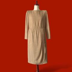 ◎昭和レトロワンピース 押し花柄 長袖 タイト vintage