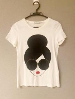 新品!Alice+Olivia Tシャツ ダメージ加工　ステイシーフェイス 極美品！Alice+Olivia ダメージ加工ステイシーフェイス Tシャツ