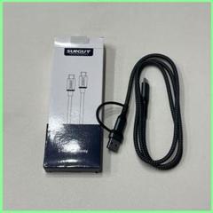 2in1 USB C ケーブル 1M PD対応 100W急速充電 データ転送 黒