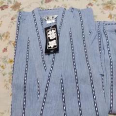 ストライプ柄 甚平 Mサイズ　新品 綿麻素材　日本製