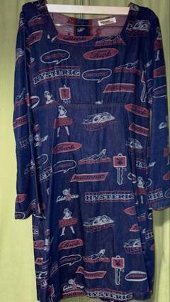 ヒステリックグラマー　ロゴ刺繍デニムワンピース【新品】 Hysteric Glamour ヒステリックグラマー 総柄デニムワンピース F