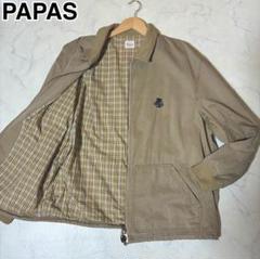 Papas パパス スタンドカラーコート ジャケット 裏地総柄 ビンテージ 古着 grm-2950_001.jpg