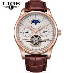 【新品•即日無料発送❗】 LIGE トゥールビヨン 機械式 自動巻き