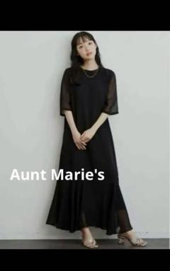 アントマリーズ　ブラック シフォン ロングワンピース　シースルー　シアー