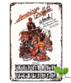 【輸入品】ブリキ看板/アメリカ映画 アメリカン・グラフィティ ポスター看板A4版