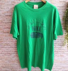 NIKE 00s y2k 長袖Tシャツ　異素材　ツートーン　シルバー　グリーン archive y2k 00s nike センタースウッシュ メッシュ Tシャツ