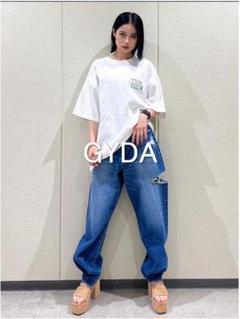 【新品タグ付き】GYDA みちょぱコラボ サイドリップド ワイドデニムパンツ