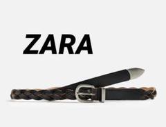 ZARA ブレイズレザーベルト EU90（Mサイズ）ナローベルト【完売