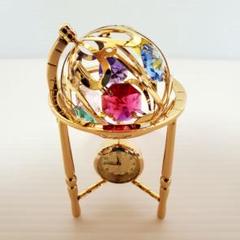 クリスタル風の上品な地球儀置時計