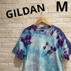 海外古着　個性派デザイン　ギルダン　タイダイTシャツ　半袖メンズ　サイズM