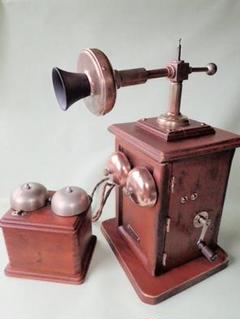 [希少]大正レトロ！デルビル電話機/大正11年4月製/1922年/川北電気製作所 Yahoo!オークション - 川北電気製作所 デルビル 磁石式 卓上