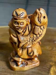 恵比寿様』根付 提げ物 /緒締め /帯留め /Netsuke 江戸時代