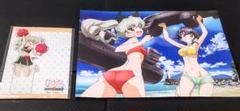 ガールズ&パンツァー アンチョビ アクスタ＆ペパロニ水着 A4ポスターガルパンのサムネイル
