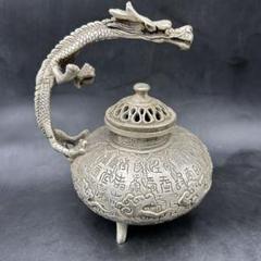 銅 細工 金銭竜亀香炉 茶台香炉 事務室薫香炉 装飾品 工芸品 置物 銅細工 竜亀 文房器 茶寵 置件 装飾品 工芸品 美術品（香炉