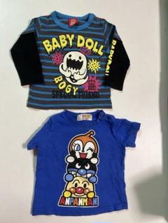 BABY DOLL ストライプ Tシャツ 80 アンパンマン　Tシャツ　80①