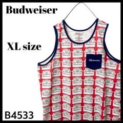 Budweiser バドワイザー 総柄 タンクトップ ビール お酒 メンズ XL