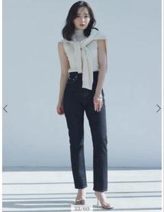 anuans スリムストレート デニム ブラック 0 アニュアンス anuans Slim straight denim （BLACK