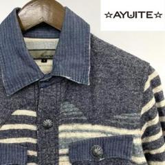 状態◎ AYUITE アユイテ クレイジーボーダー 切替 ウエスタンシャツ 長袖