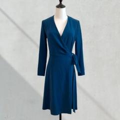 1944【ダイアンフォンファステンバーグ】カシュクールワンピース　ドレス　S