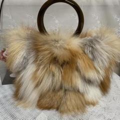 【美品】VIOLAd'ORO フォックスファー　レザー　ボディバッグ　グレー系 専用 美品 VIOLAd'ORO ヴィオラドーロ フォックス ファーバッグ