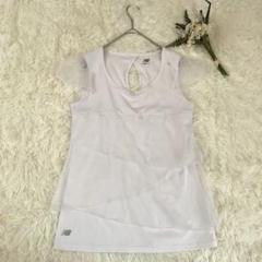 ニューバランス　ノースリーブTシャツ M ホワイトレース　ヨガウェア　ラバ