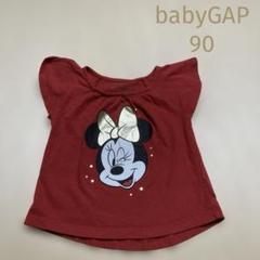 babyGAP ミニー Tシャツ　肩フリル　トップス　赤　90