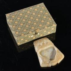 中国　玉石白玉彫刻　蝉　水孟　置物　紙鎮　M　R5485 中国 玉石白玉彫刻 蝉 水孟 置物 紙鎮 M R5485 - メルカリ