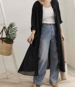 新品タグ付き♡アーバンリサーチドアーズ ボイルギャザーワンピース*ブラック