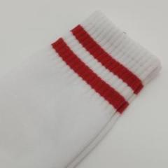サッカーソックス【2足セット】ジュニア　白×赤　19～21　ストッキング