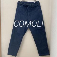 【新品未使用】comoli 24aw デニムベルテットパンツ ブラック ２ COMOLI) デニム ベルテッドパンツ (B01-03001) | COMOLI