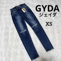 新品未使用 タグ付き GYDA FitMeDenim スキニーデニム ブラック GYDA（ジェイダ）の「M/W TRIANGLEダメージスキニーデニムパンツ