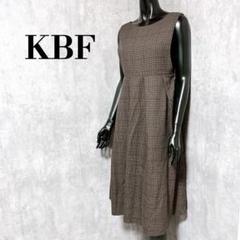 [KBF] キャミワンピース ロングワンピース ノースリーブ チェック柄