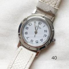 【CL4.210】HERMES エルメス 時計 クリッパー ホワイト☆極美品☆ エルメス HERMES クリッパー CL4.210 ホワイト SS レディース