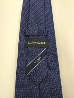 【超美品】ネクタイ LANCEL(ダークネイビー*ジャガード織り)