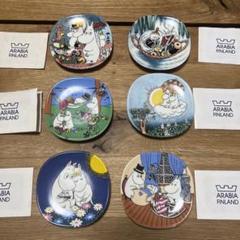 『希少』廃盤 ヴィンテージ　アラビア　ムーミン 絵皿　6枚　箱入りサイズ約12cm