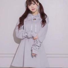 完売品 pium カットアウトボンディングパーカーワンピ　ラベンダー　タグ付き 完売品 pium カットアウトボンディングパーカーワンピ