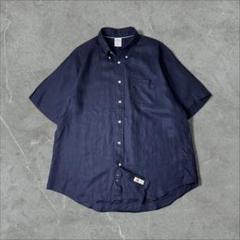 Brooks Brothers 濃紺 半袖リネンシャツ アイリッシュリネン ショートスリーブ スポーツシャツ Regular