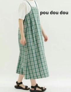 pou dou dou チェックキャミワンピース　美品のサムネイル
